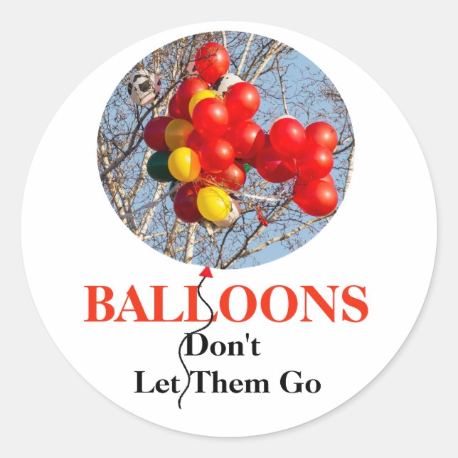 BALLOONS, Don't Let Them Go Classic Round Sticker (Front)
