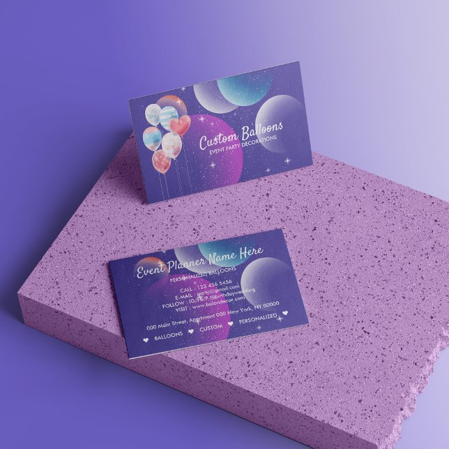 Balloons Event Party Planner Decorations birthday Business Card (Balloons Event Party Planner Decorations birthday Business Card)