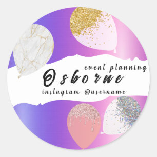 Balloons Event Planning Classic Round Sticker