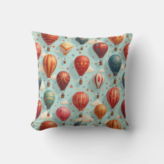 balloons floating in the sky cushion