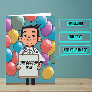 Balloons Funny Doctor Birthday Card