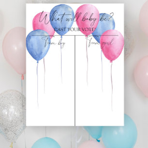 Balloons Gender reveal Boy or Girl chart