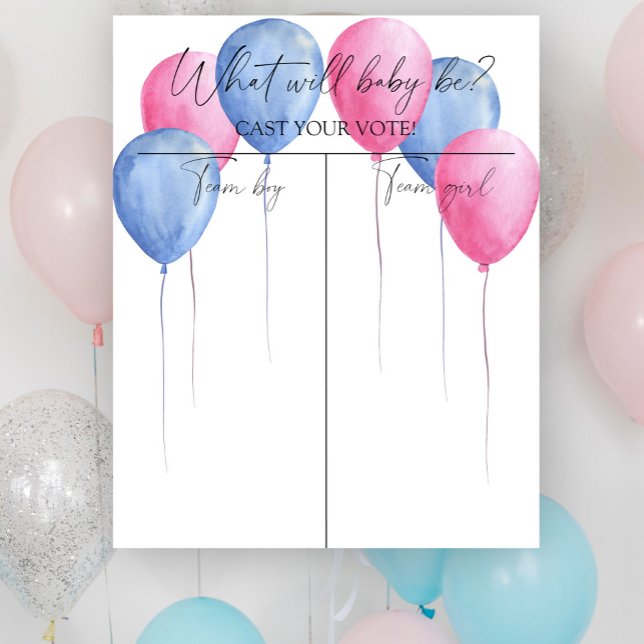 Balloons Gender reveal Boy or Girl chart (Creator Uploaded)