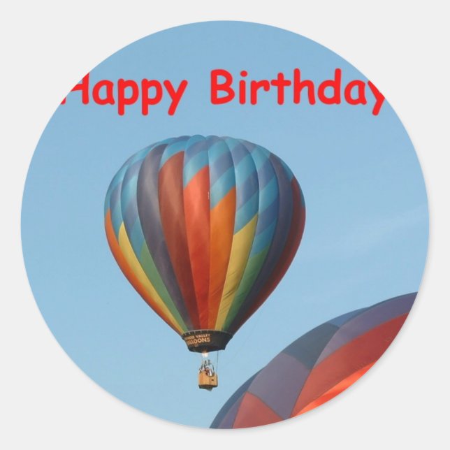 Balloons, Happy Birthday, 2 generic Classic Round Sticker (Front)