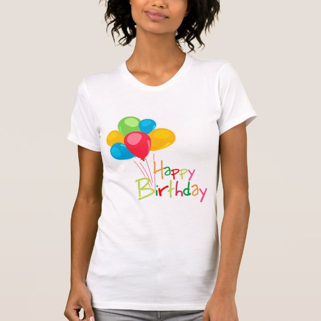 Balloons Happy Birthday T-Shirt (Front)