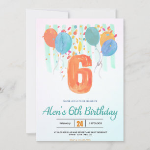 Balloons in Bloom: Celebrate a 6th Birthday Fiesta Invitation