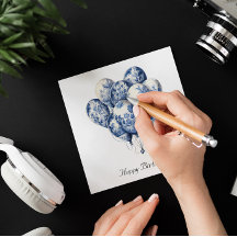 Balloons in Delft Blue, customisable