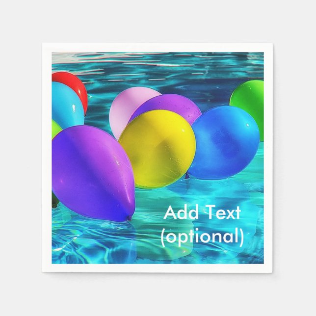 Balloons in Swimming Pool Paper Napkins (Front)