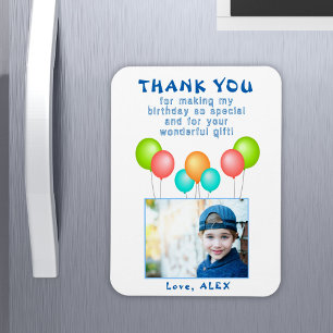 Balloons Kids Birthday Photo Thank You  Magnet