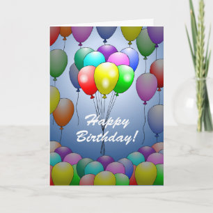 Balloons on folded Birthday Card