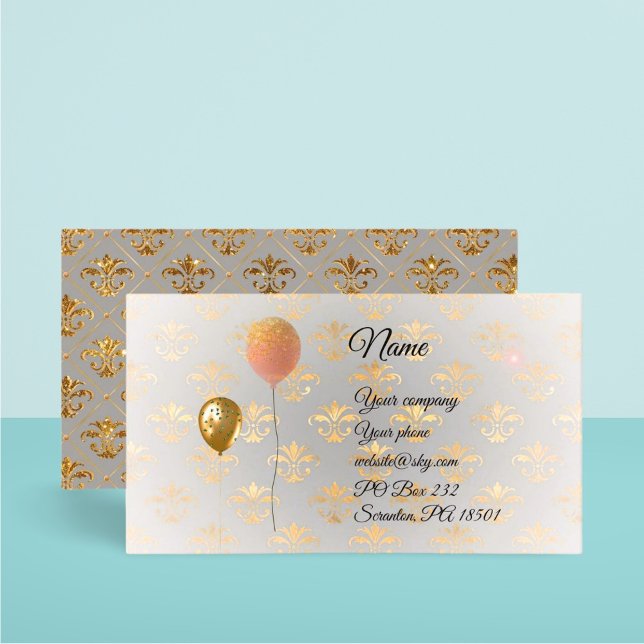 Balloons on Royal Gold  2 Business Card (Creator Uploaded)