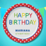 BALLOONS PARTY TIME PAPER PLATE<br><div class="desc">Fun balloons party time letters in primary colours</div>