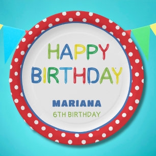 BALLOONS PARTY TIME PAPER PLATE
