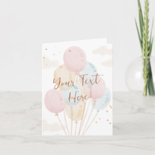 Balloons pastel watercolor card
