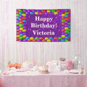 Balloons Personal Happy Birthday custom Vinyl Banner