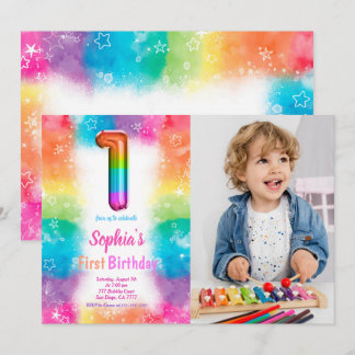 Balloons Photo Invitation