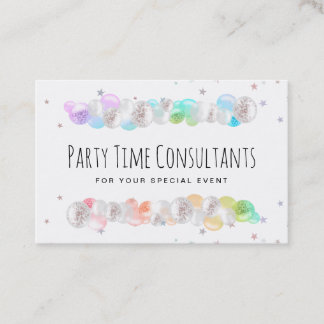 *~* Balloons Rainbow Party Event Planner Festive B Business Card