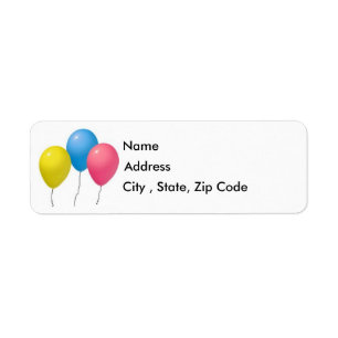 Balloons Return Address Label