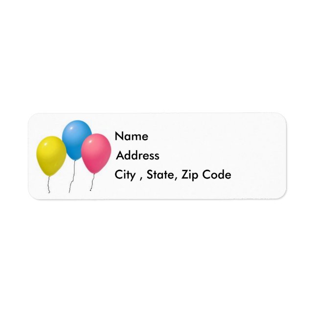 Balloons Return Address Label (Front)