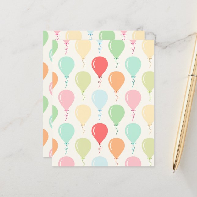 Balloons Scrapbook Paper (Front/Back In Situ)