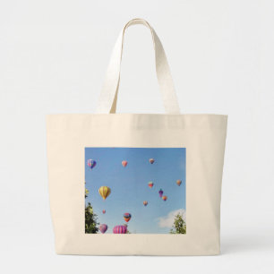 Balloons Sky Balloon Feastival Large Tote Bag