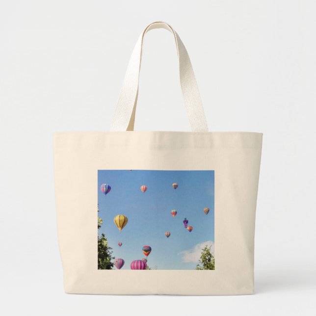 Balloons Sky Balloon Feastival Large Tote Bag (Front)