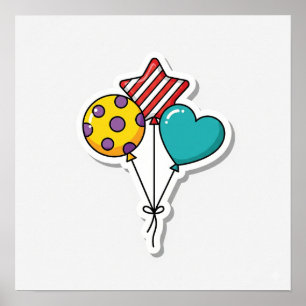 Balloons Sticker Poster