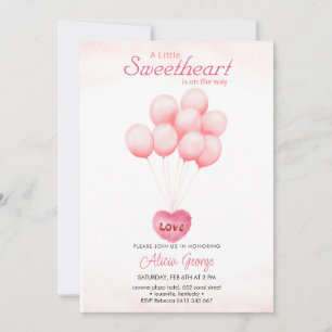 Balloons Valentine Themed Baby Shower Invitation