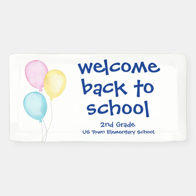 Balloons Welcome Back to School  Banner (Horizontal)