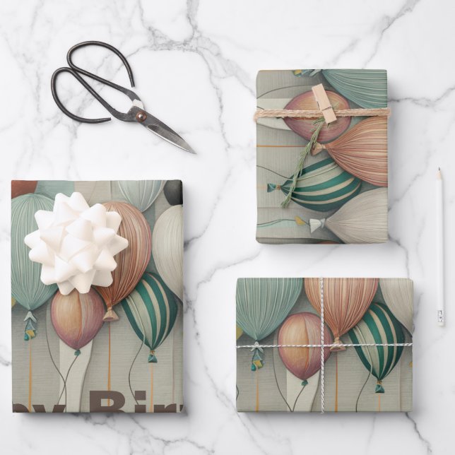 Balloons Wrapping Paper Sheet (Front)