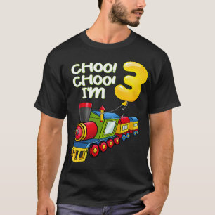 Balloons Youth Im 3 Years Old Boys Train 3rd Birth T-Shirt