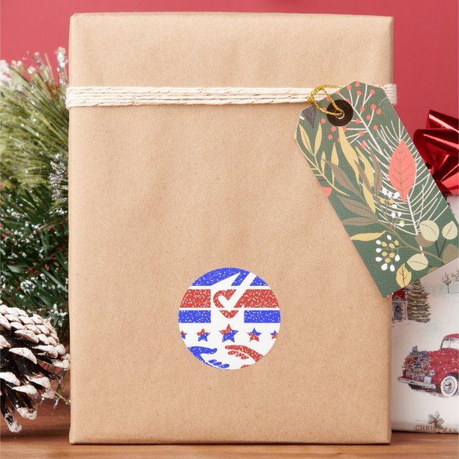 Ballot Box Unity Classic Round Sticker (Holiday)