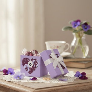 Ballotin "Cœur de Violettes" Favour Box