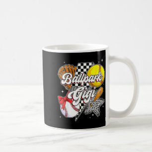 Ballpark gigi mom of both baseball softball mom coffee mug