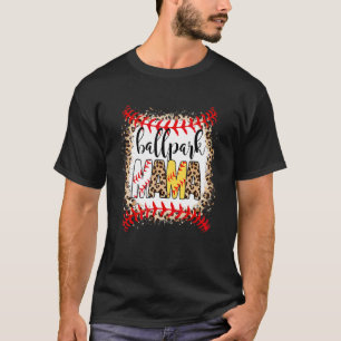 Ballpark Mama Ball Happy Mother's Day Leopard Blea T-Shirt