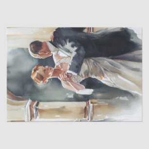 Ballroom Couple Dancing Watercolor Tissue Paper