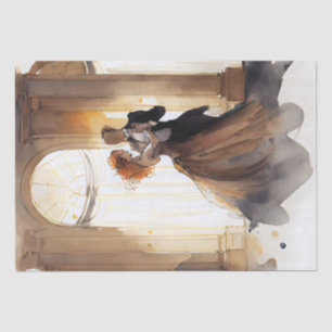 Ballroom Couple Dancing Watercolor Tissue Paper