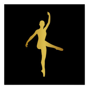 Ballroom Dance Girl Black Pirouette Minimalism Poster