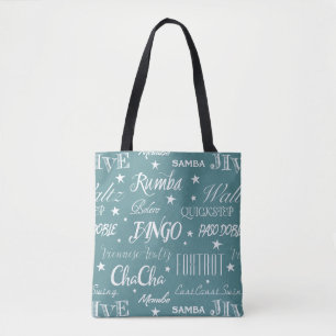 Ballroom Dance Pattern   Custom Background Colour Tote Bag