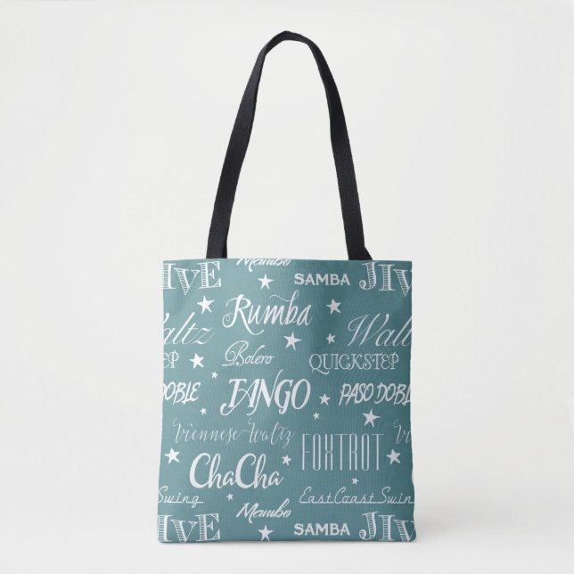 Ballroom Dance Pattern | Custom Background Colour Tote Bag (Front)
