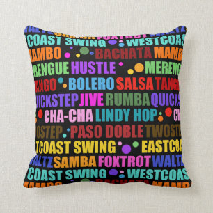Ballroom Dance Styles   Colourful Dancer Cushion