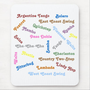 Ballroom Dance Styles Mouse Pad