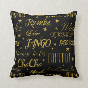 Ballroom Dance Styles Repeat Pattern Custom Colour Cushion