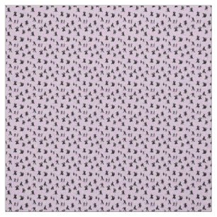 Ballroom Dancers, Black on Pink Fabric