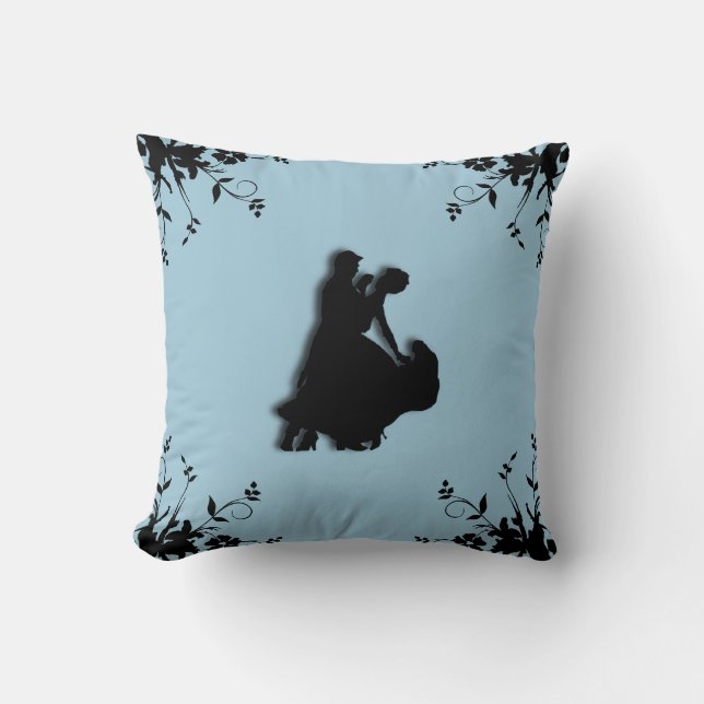Ballroom Dancers Blue Cushion (Front)