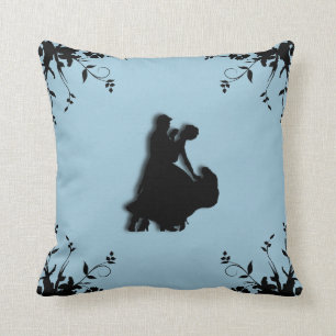 Ballroom Dancers Blue Cushion