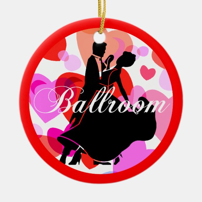 Ballroom dancers ceramic tree decoration (Front)