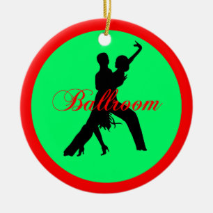 Ballroom dancers ceramic tree decoration