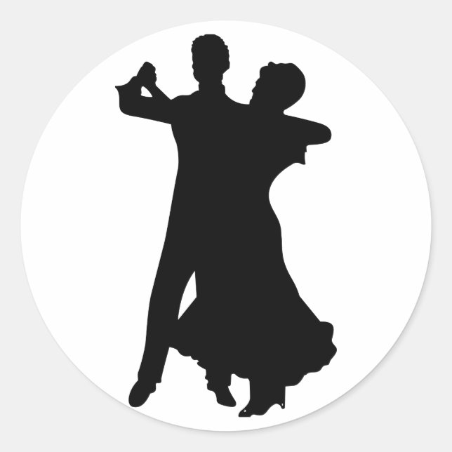 Ballroom Dancers Classic Round Sticker (Front)