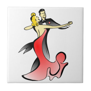 Ballroom Dancers dancing couple swing dance Ceramic Tile